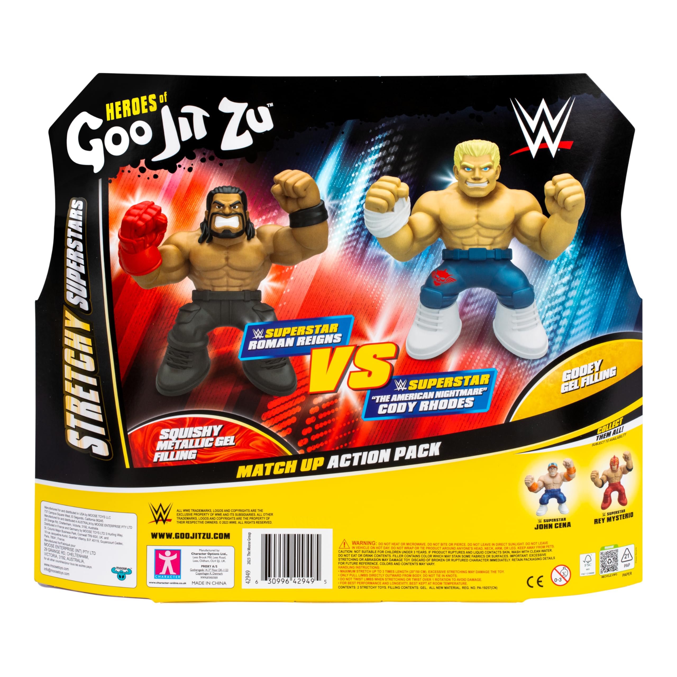 Pacote Com 2 Toy Heroes Of Goo Jit Zu Wwe Stretchy Superstars