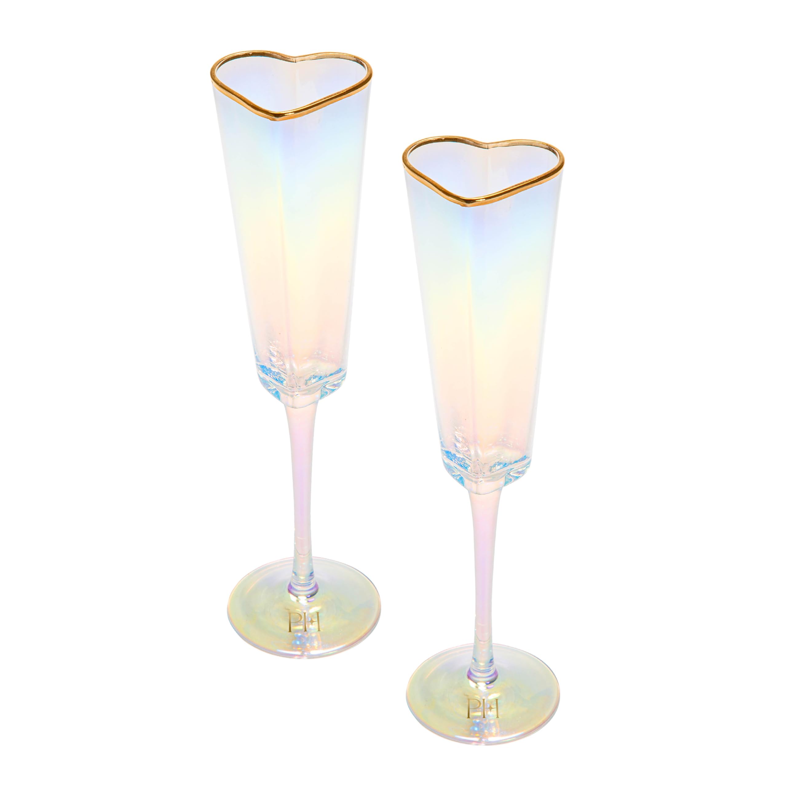 Conjunto De Presente Para Taça De Champanhe Paris Hilton Em Forma De Coração 160 Ml, 2 Unidades