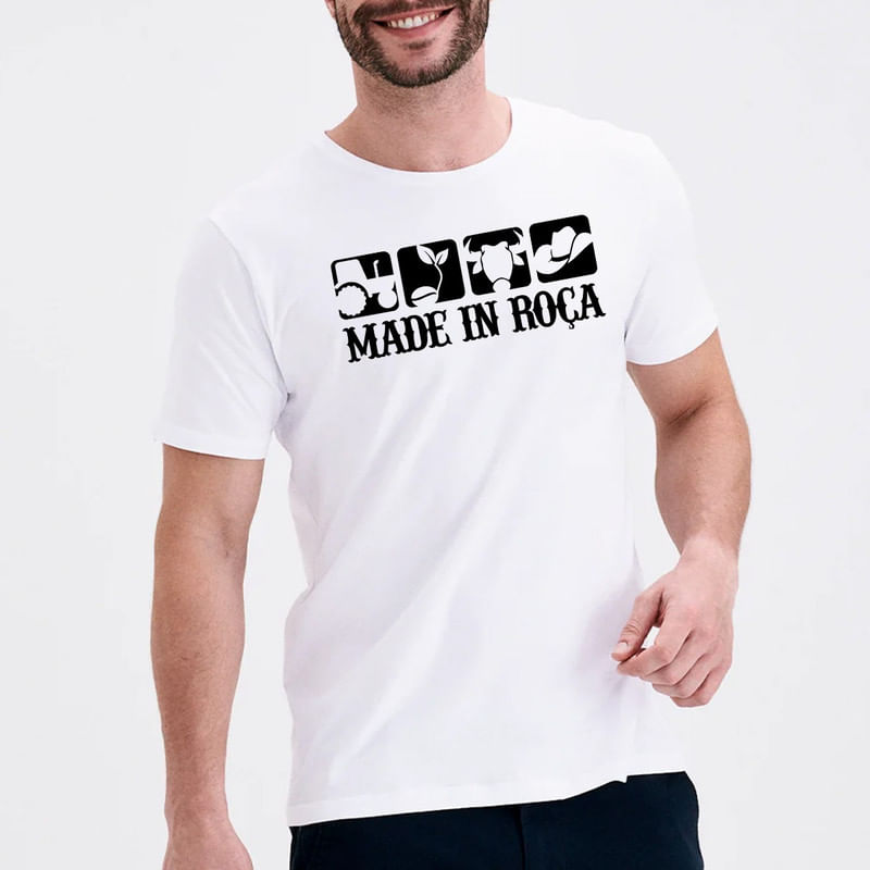 Camiseta Algodao Fio30.1 Made In Roça Fazendeiro Confortavel