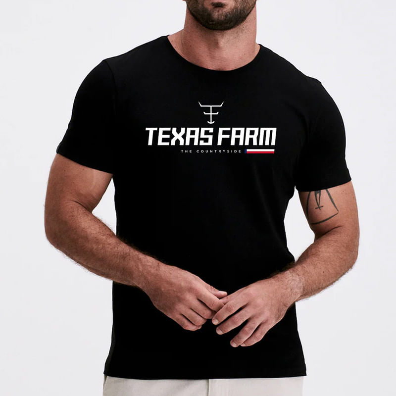 Camiseta Algodao Texas Country Confortavel Fio30.1