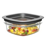 Recipiente De Armazenamento De Alimentos Rubbermaid Premier 300 Ml Cinza, Pacote Com 4