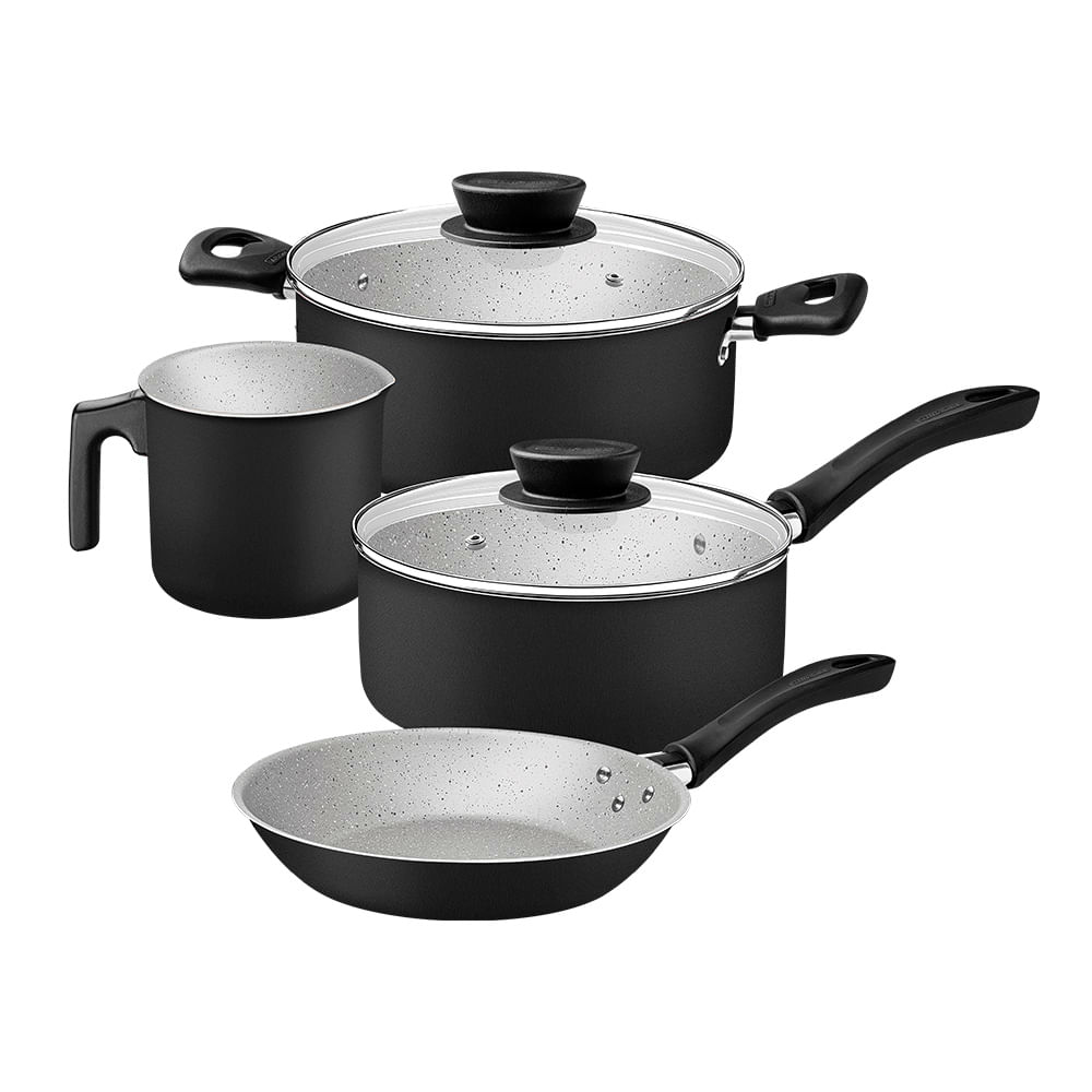 Jogo De Panelas Tramontina Linz 28299004 Preto Preto 28299004