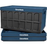 Caixa De Armazenamento Clevermade Dobrável Ocean 62l Com Tampa, Pacote Com 3