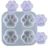Forma Molde Silicone Resina 4 Patinhas Pata Cachorro Gato
