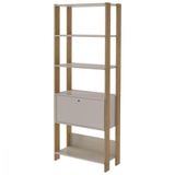 Estante Para Livros Match Com 1 Porta E 3 Prateleiras Artely Off White Carvalho