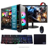 Computador Pc Gamer Completo Tob Intel Core I7 Ssd 480gb 16gb Gabinete Aquário Teclado Mouse Mouse Pad E Headset Gamer M