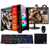 Computador Pc Gamer Completo Tob Intel Core I5 Ssd 240gb 8gb Gabinete Aquário Teclado Mouse Mouse Pad E Headset Gamer Mo