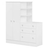 Guarda Roupa Infantil Cômoda Doce Sonho 2 Portas 3 Gav Qmovi Branco