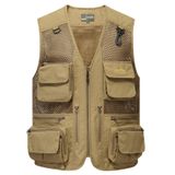 Colete Masculino De Pesca De Malha Flygo, De Secagem Rápida, Respirável, Cáqui