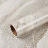 Papel De Contato De Bancada Veelike Glossy Beige Gold Marble
