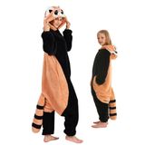 Pijamas Deley Red Pandas, Flanela, Macacão Unissex