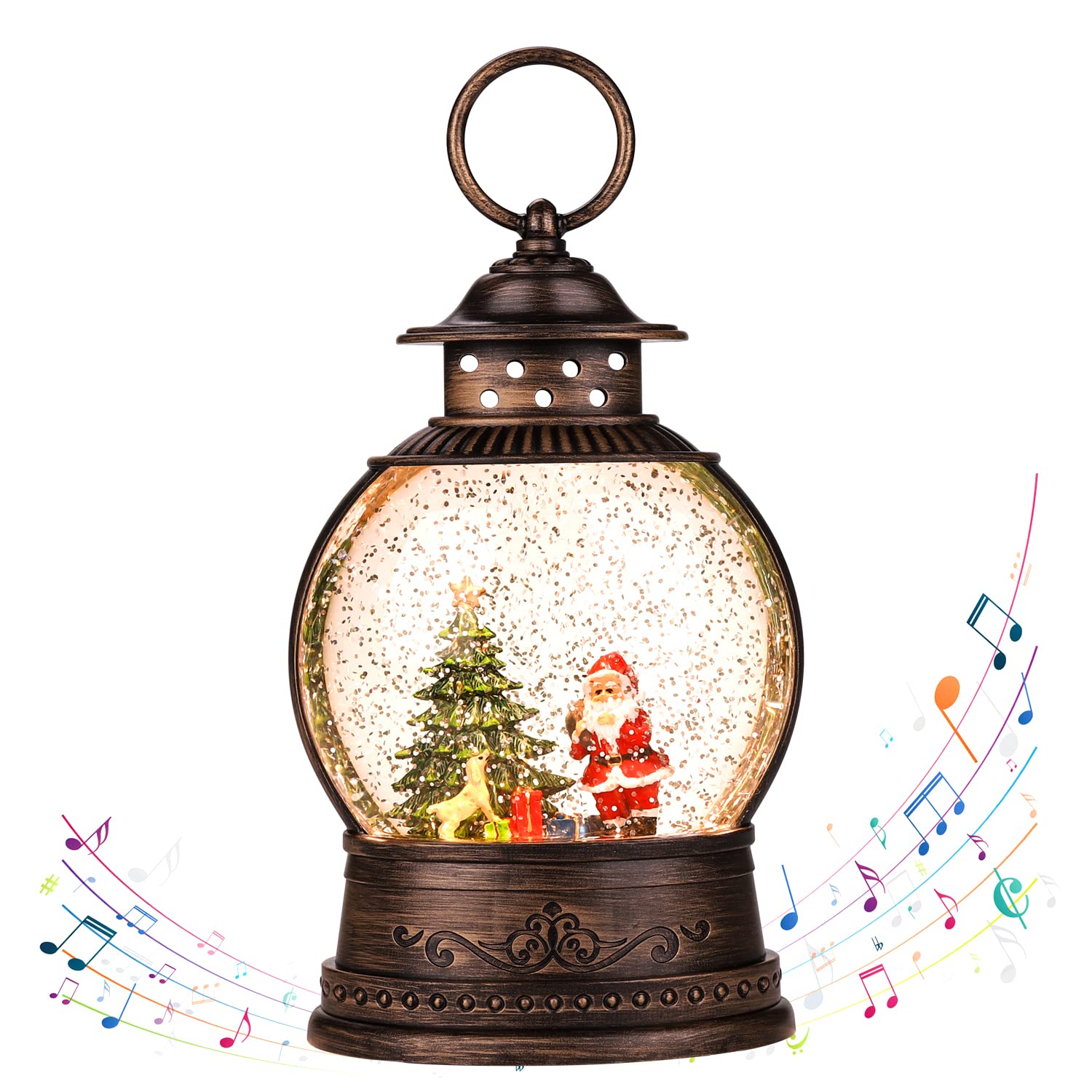 Lanterna Globo De Neve De Natal Jedawn Com Música E Luzes