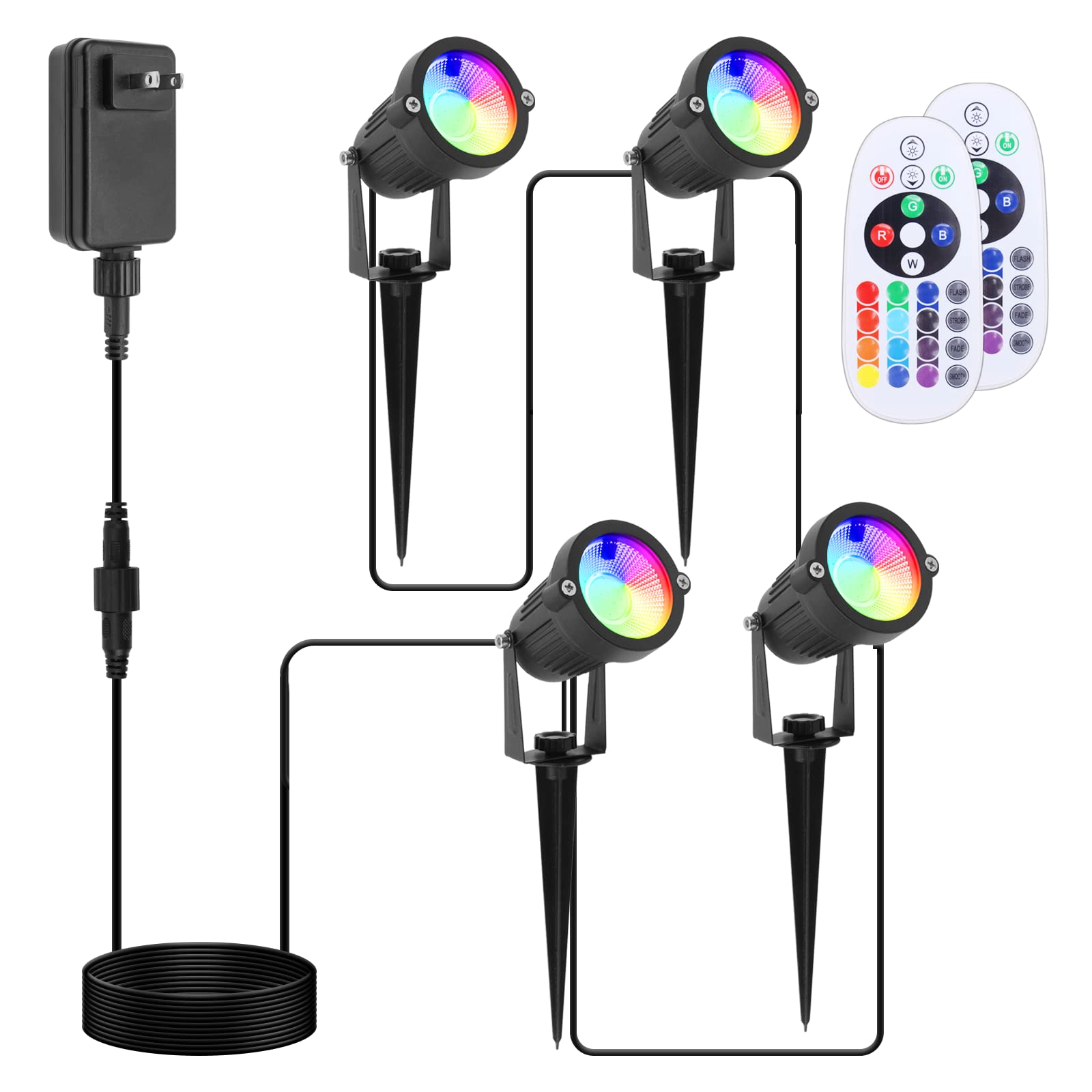 Spotlights Volisun Christmas 16 Color Changing, Pacote Com 4