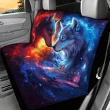 Capa De Assento De Carro Wellflyhom Wolf Fire Galaxy Space Print