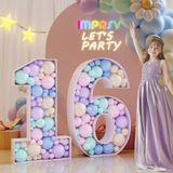 Números De Mosaico Para Balões De 90 Cm: Grande Decoração De Aniversário De 16 Anos