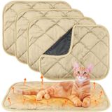 Almofada De Autoaquecimento Para Animais De Estimação Clysee, Pacote Com 4 Unidades, Bege Extra Quente