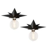 Luminária De Teto Embutida, Pacote Com 2 Unidades Black Star Midcentury