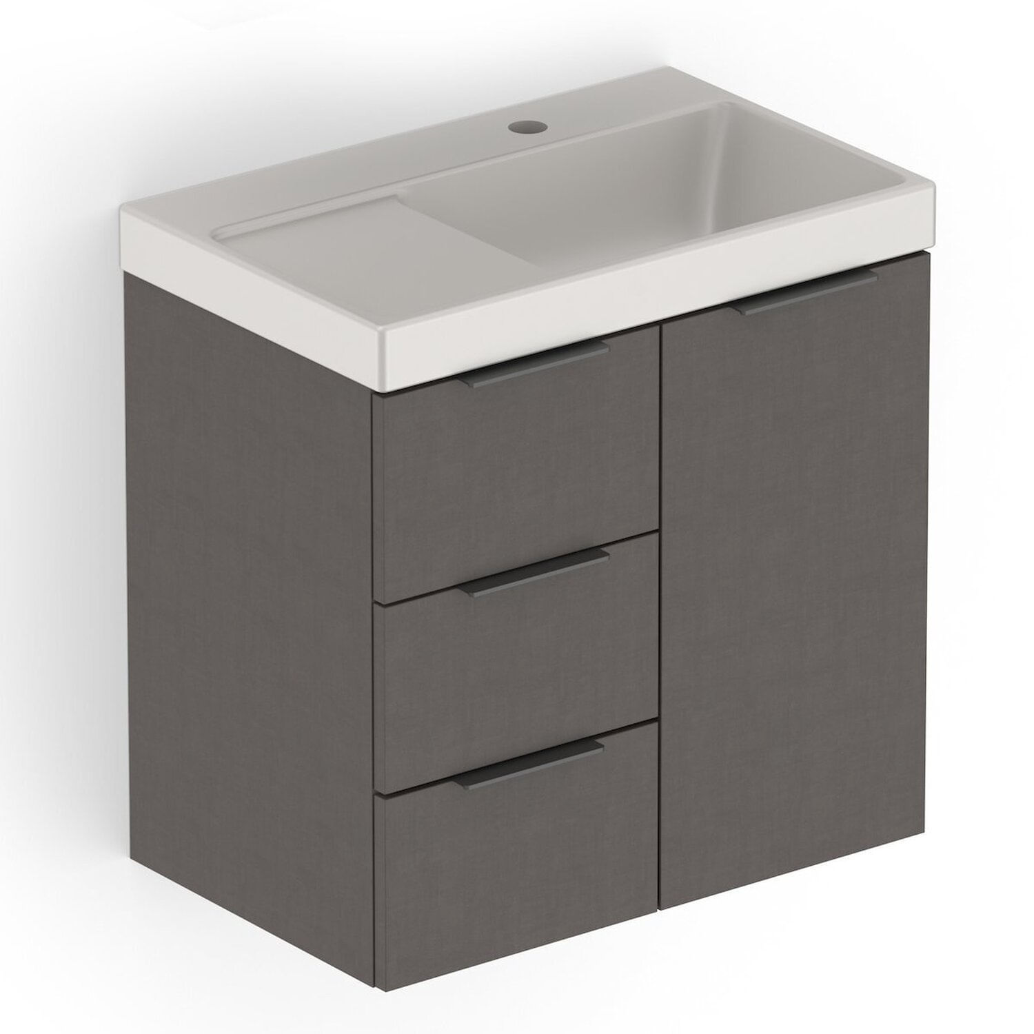 Kit Arenal Gabinete Gaveta E Porta 60x38 Almendra Com Cuba Almendra