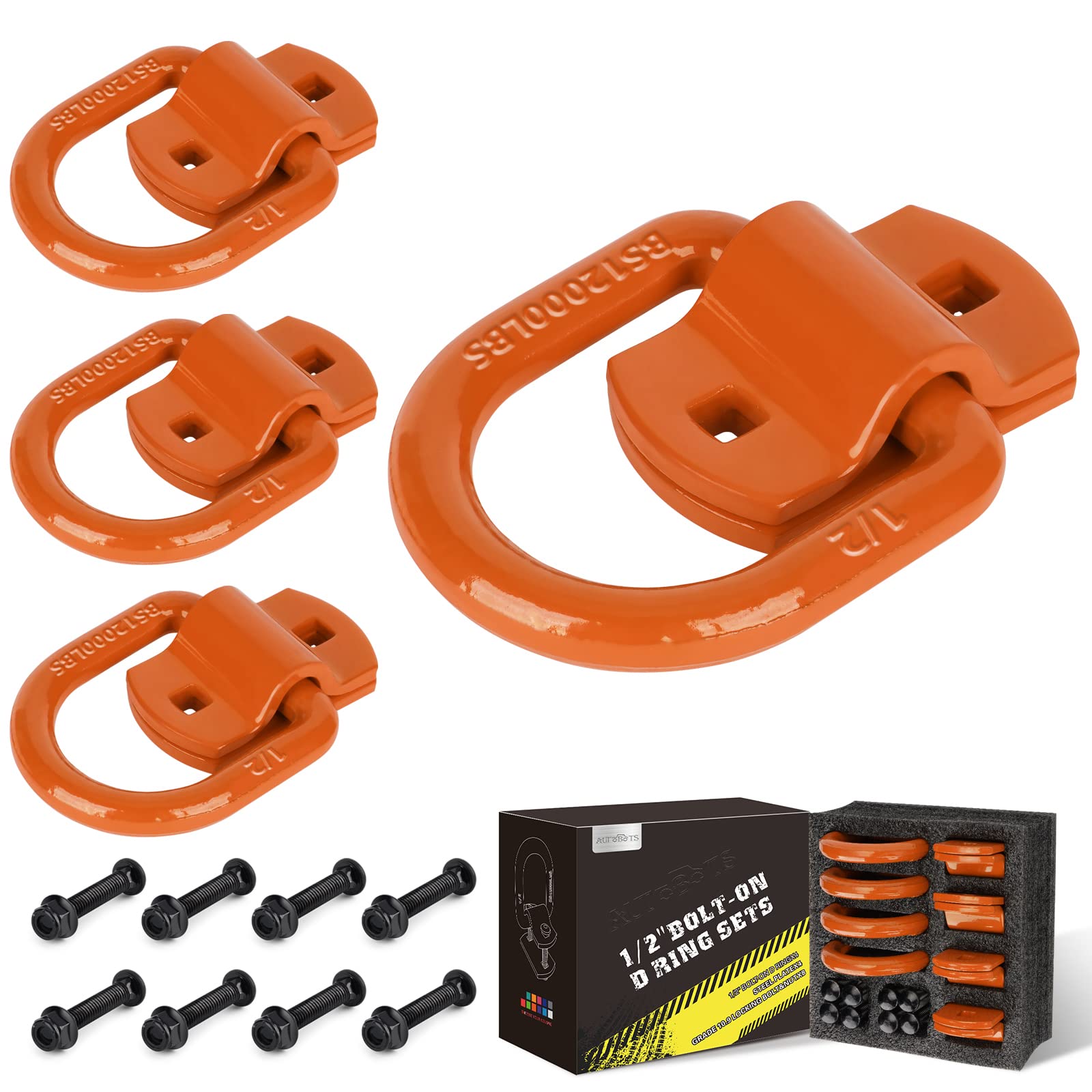 D Ring Autobots 1/2 Heavy Duty Bolt-on Forjado De 12.000 Libras (pacote 4)