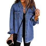 Jaqueta Jeans Vetinee Oversize Feminina Nightfall Blue Tamanho L