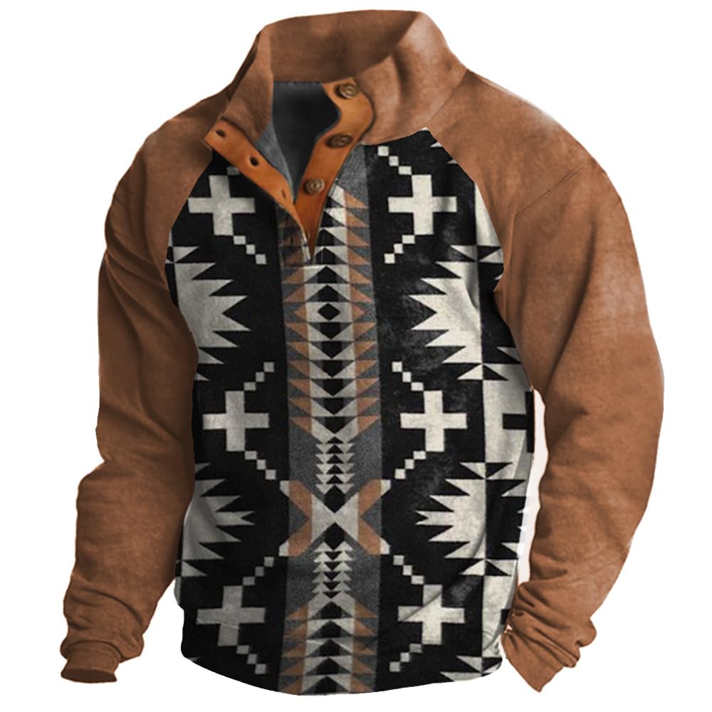 Moletom Masculino Zocavia Com Estampa Étnica Asteca Ocidental, Tamanho 2gg