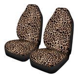 Conjunto De Capas De Assento Dianteiro De Carro Toaddmos Trendy Leopard Print X2