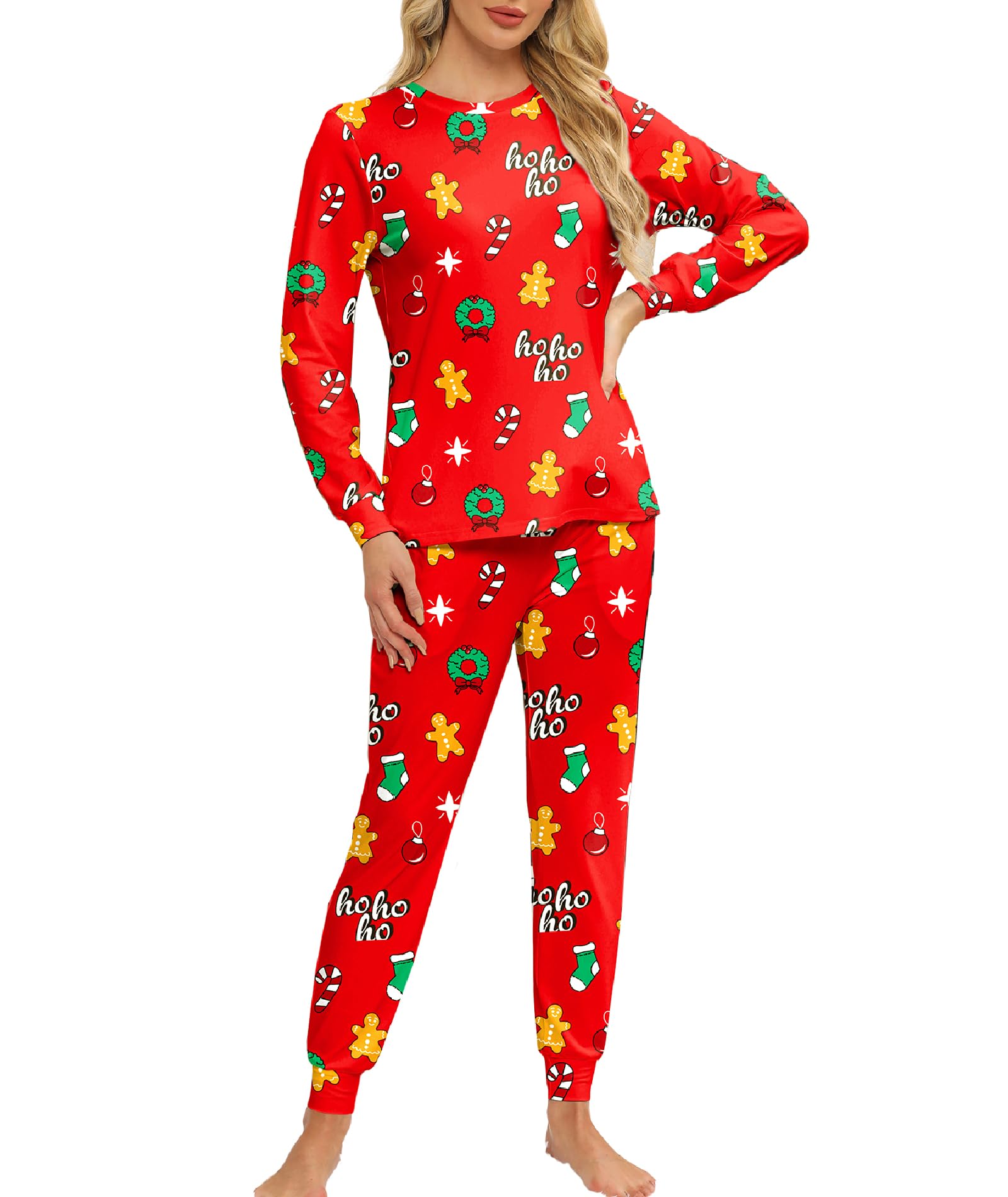 Conjunto De Pijama Feminino Opemiby, Blusa De Manga Comprida Com Calça De Corrida