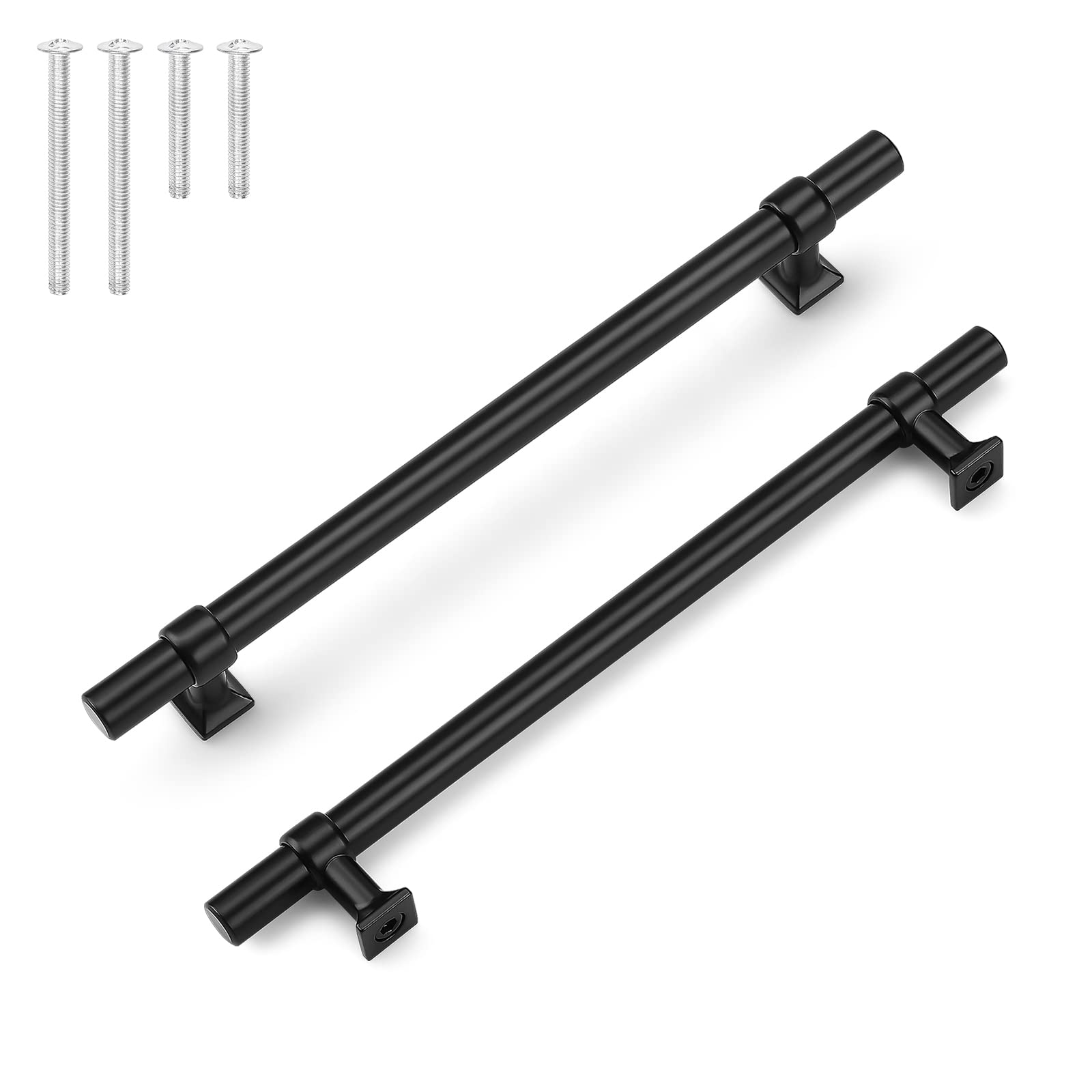 Cabinet Pulls Knobelite Matte Black, Pacote Com 10 Barras Em T, 192 Mm