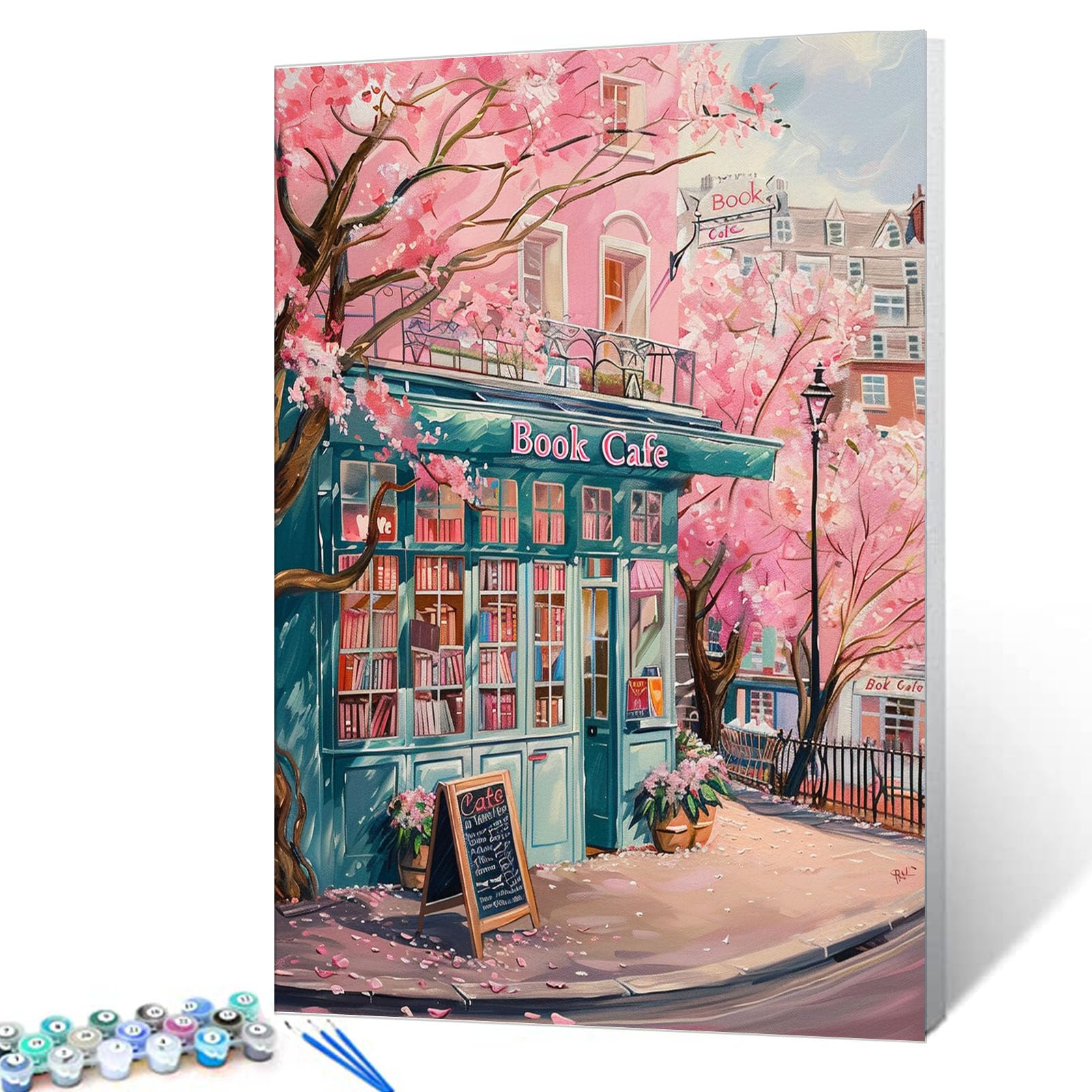 Kit Paint By Numbers Aihonmin London Library Pink Blossom