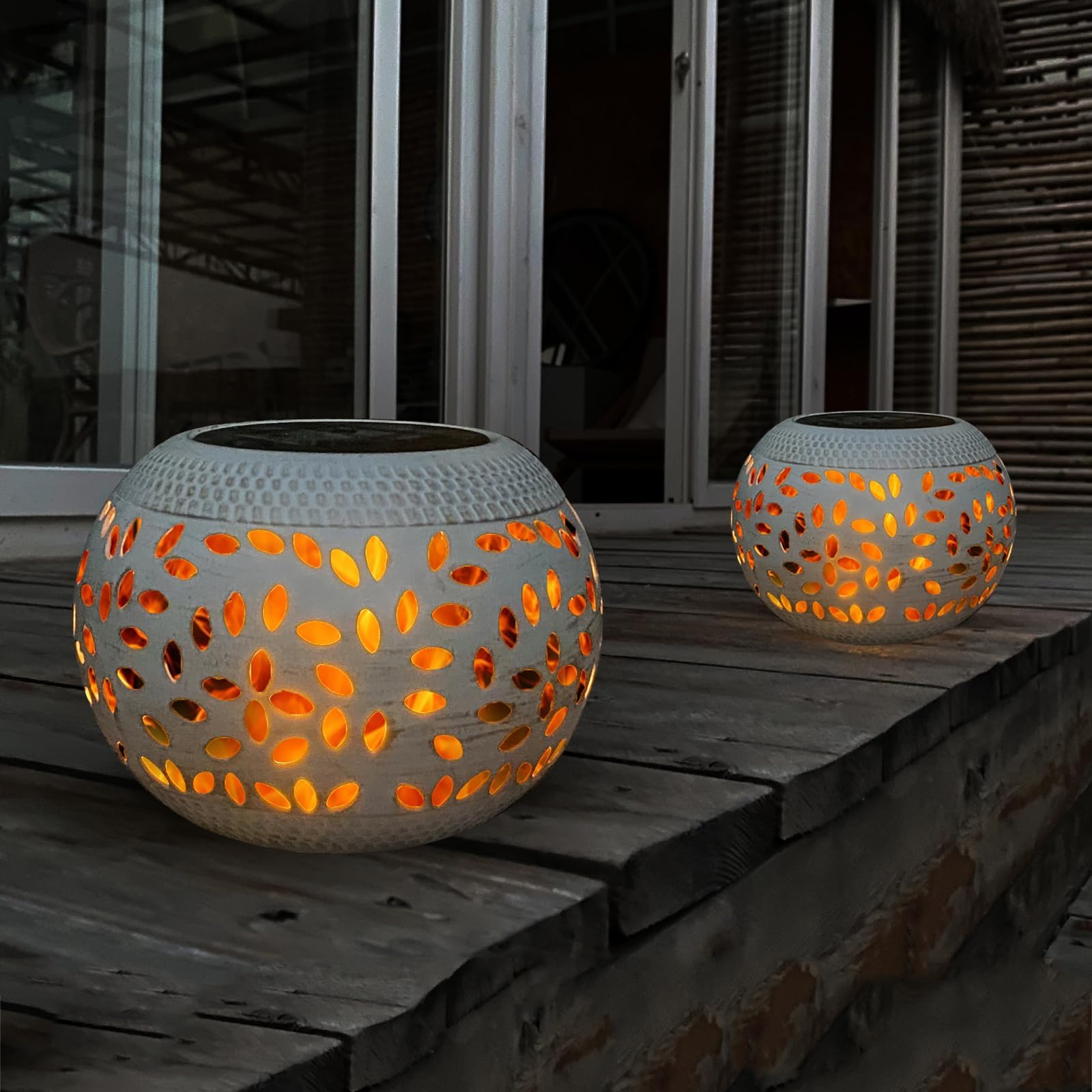 Luzes De Mesa Solares Pearlstar Dancing Flickering Flame, Pacote Com 2