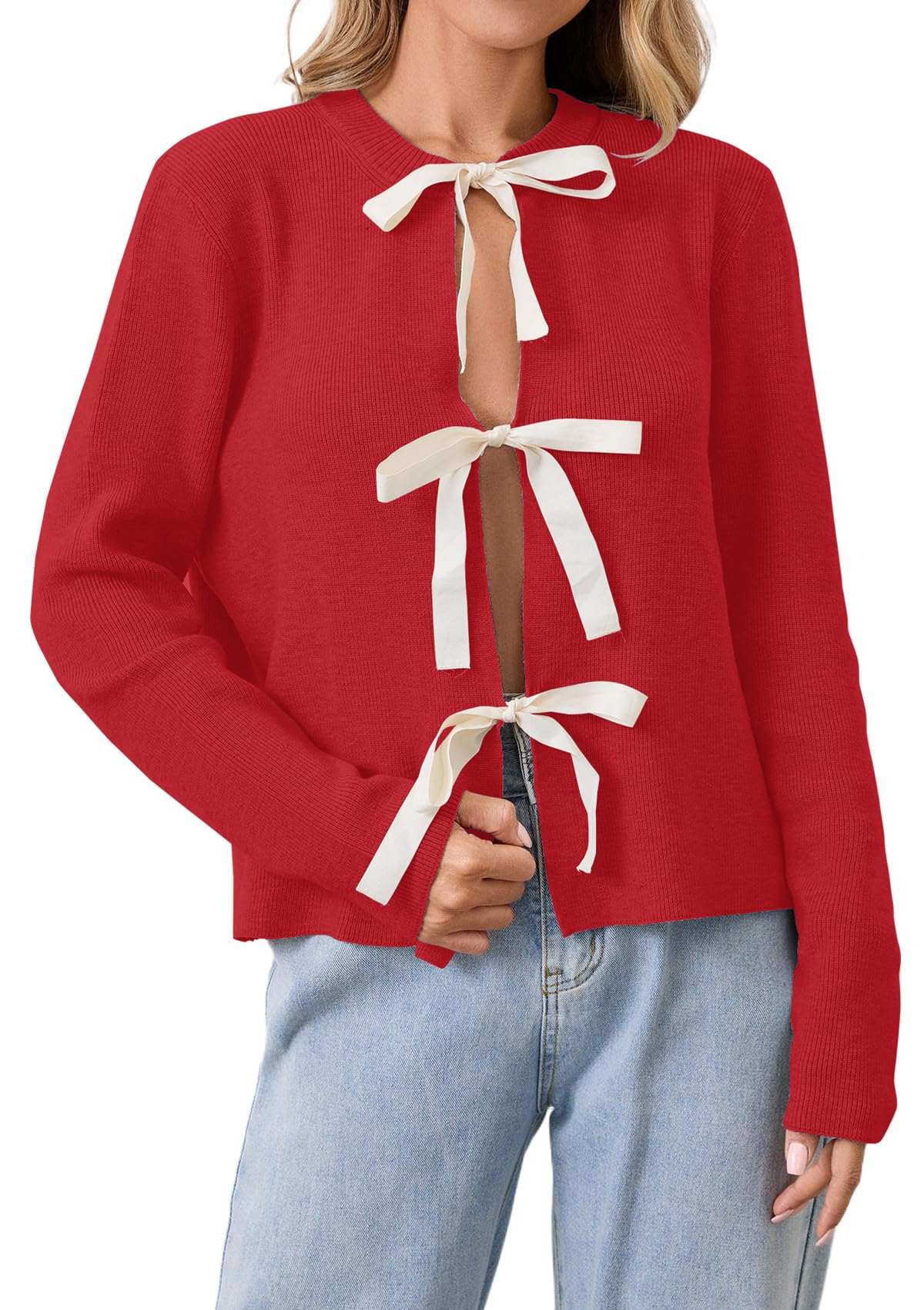 Casaco De Lã Calbático Feminino De Manga Comprida Vermelho 2024