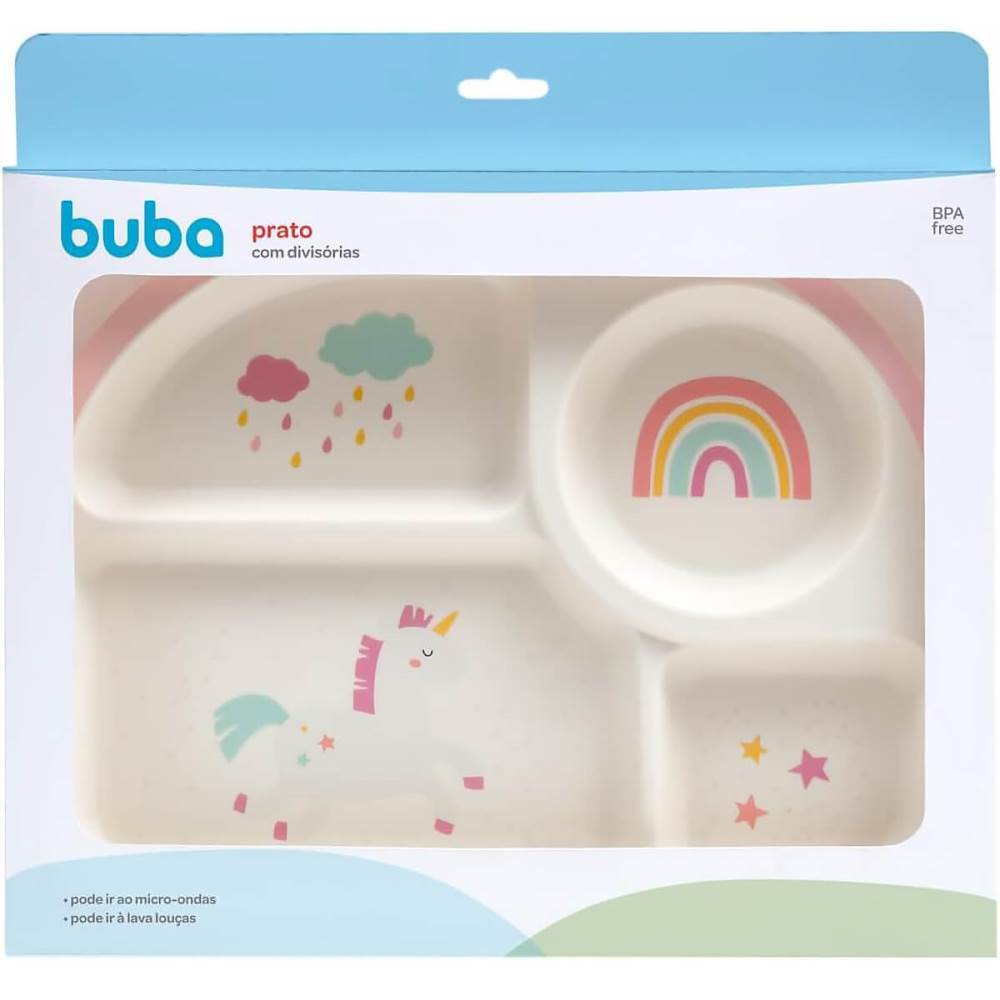 Prato Com Divisorias Magic Unicornio Buba