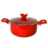 Caçarola Antiaderente Cerâmica 22 Cm Com Tampa De Vidro