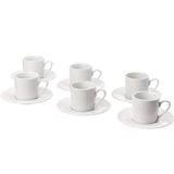 Jogo De Xícaras Café Branca Pires 12 Peças Porcelana 80ml