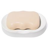 Saboneteira Porta Sabonete Banheiro Oval 11cm Em Cimento Branco