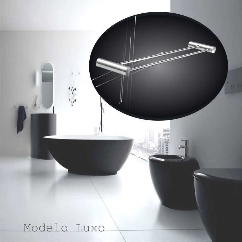 Toalheiro Duplo Metal 40 cm Luxo Plus 529LPA Grego Metal - imagem 3