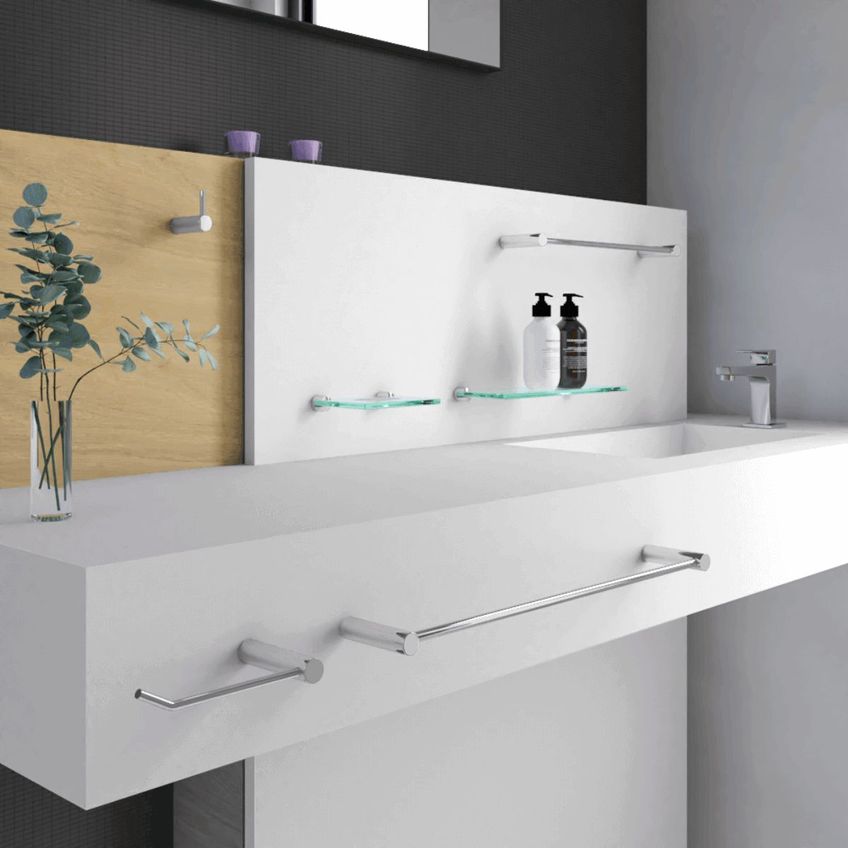 Toalheiro Duplo Metal 40 cm Luxo Plus 529LPA Grego Metal - imagem 4