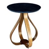 Mesa Lateral Bella 50x60cm Pé Cebola Vidro Preto/mel