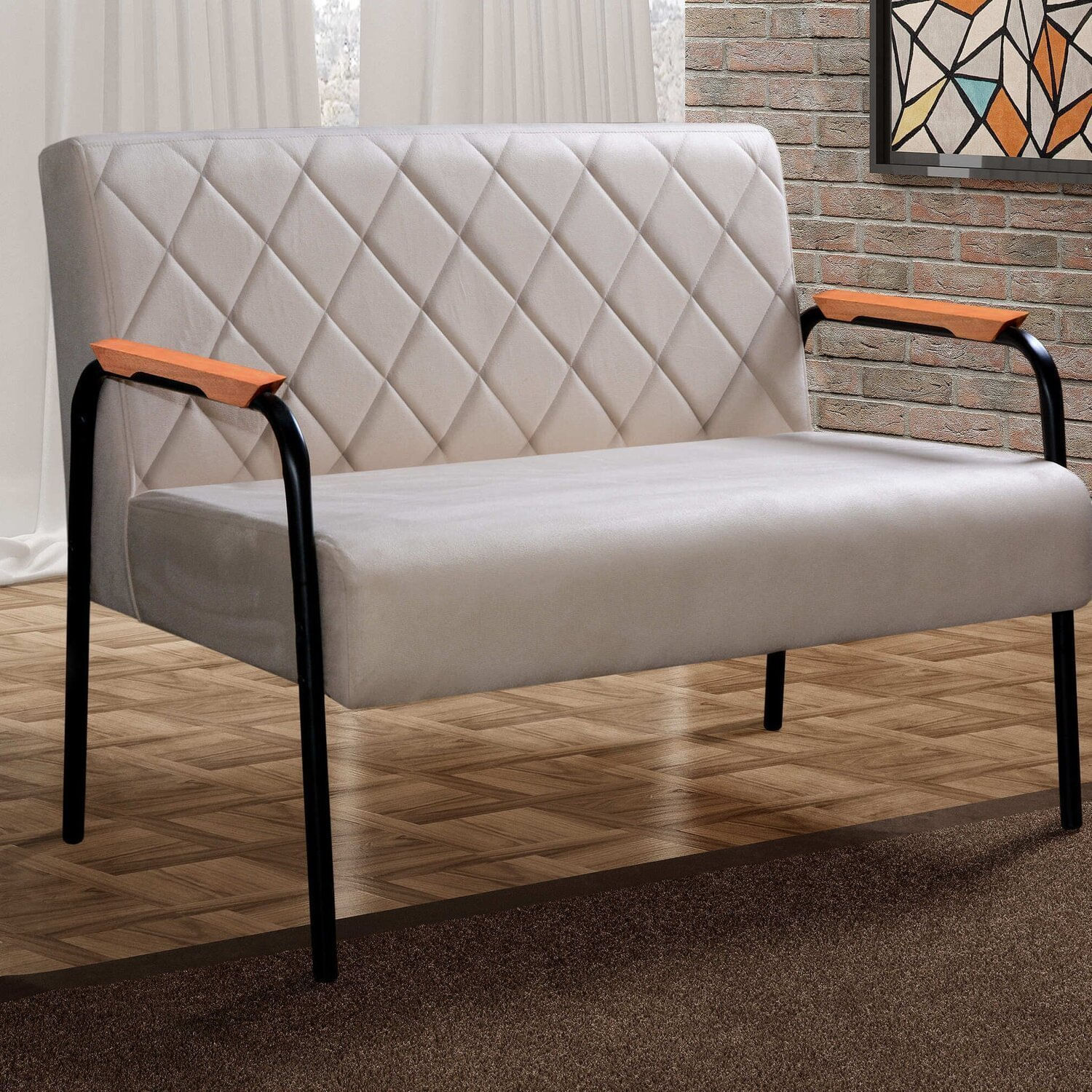 Namoradeira Cadeira Decorativa Sala, Recepção, Escritório Ludmilla Cinza Capuccino