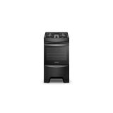 Fogão 4 Bocas Continental Preto Com Mesa De Vidro, Forno Eco Turbo E Grades De Ferro Fundido (fc4gb) Bivolt
