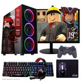 Computador Pc Gamer Completo Tob Intel Core I5 Ssd 240gb 8gb Teclado Mouse Mouse Pad E Headset Gamer Joystick Monitor 19
