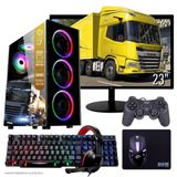 Computador Pc Gamer Completo Tob Intel Core I7 Ssd 480gb 16gb Teclado Mouse Mouse Pad E Headset Gamer Joystick Monitor 2