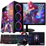 Computador Pc Gamer Completo Tob Intel Core I7 Ssd 480gb 16gb Teclado Mouse Mouse Pad E Headset Gamer Monitor 19" Window