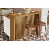 Bancada Ilha Cozinha Marquesa Com 1 Porta E 3 Gavetas 120cm Branca Nature