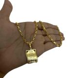 Cordão Tijolinho 3mm + Pingente Tudo Posso - Banhado A Ouro