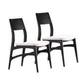 Conjunto 2 Cadeiras Madeira Maciça Alento Ébano/bes