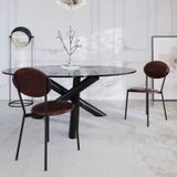 Cadeira Fixa Estofada Vintage Elipse Com 4 Unidades Café/preto Fosco