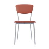 Cadeira Fixa Estofada Vintage Retrô Com 4 Unidades Terra/branco