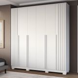 Guarda-roupa Casal 205,2cm 6 Portas 100% Mdf Petunia Espresso Móveis Branco