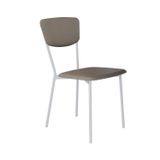 Cadeira Fixa Estofada Vintage Retrô Cinza/branco